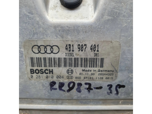 Блок управления двигателя 4B1907401, 0281010004   Audi A6 S6 C5 4B