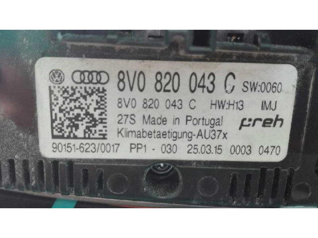 Блок управления климат-контролем 8V0820043C   Audi A3 S3 A3 Sportback 8P