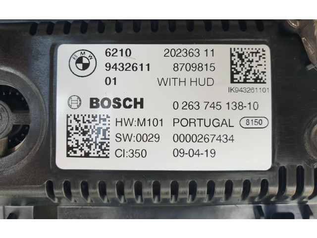 Přístrojová deska  BMW 3 G20 G21 2020 9432611, 0000267434  