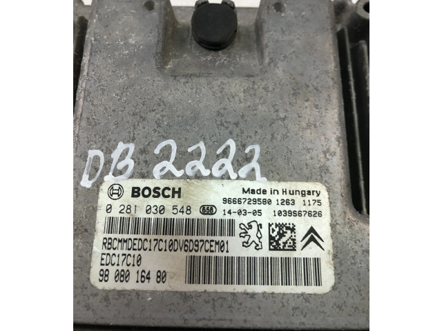 Řídící jednotka 9808016480, 0281030548   Peugeot 2008 I 2014