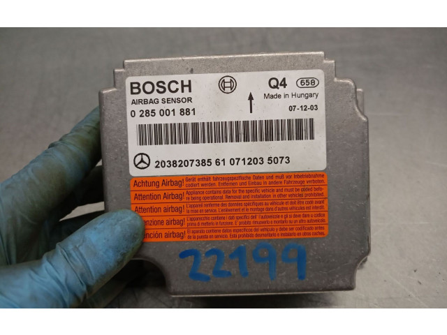 Блок подушек безопасности 2038207385, 0285001881BOSCH   Mercedes-Benz CLK A209 C209