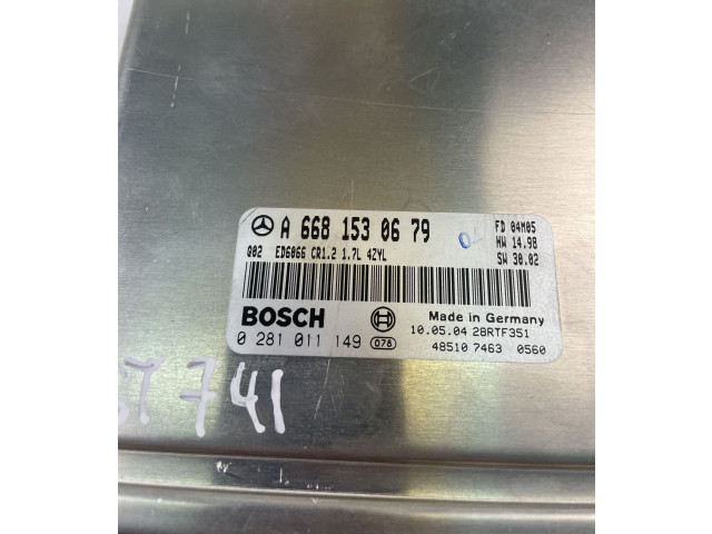 Řídící jednotka A6681530679, 0281011149   Mercedes-Benz Vaneo W414 2003