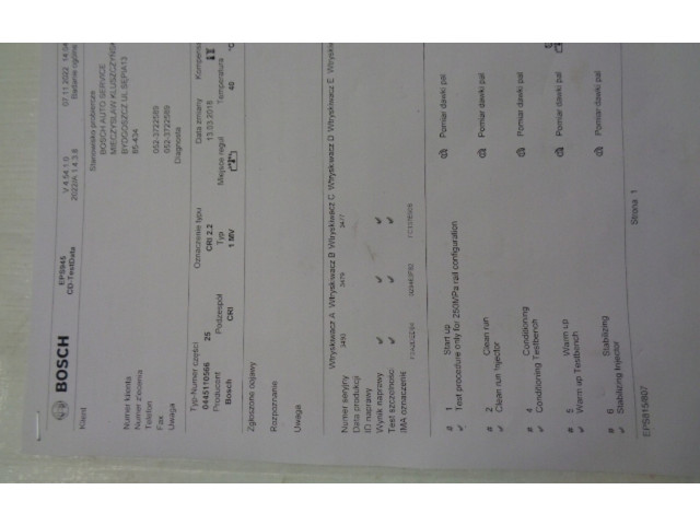 Vstřikovač 0445110566   Peugeot 308     
