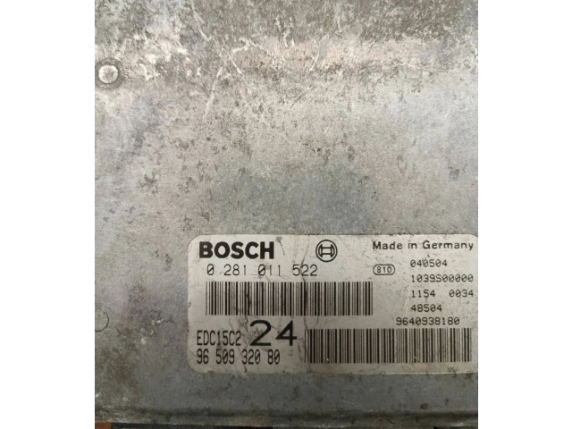 Řídící jednotka 0281011522, 9650932080   Peugeot 807 2004