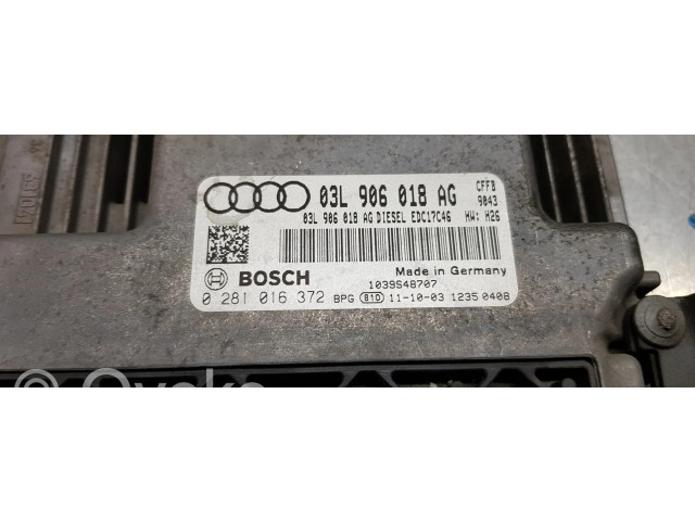 Блок управления двигателя 03L906018AG, 0281016372   Audi A3 S3 8P