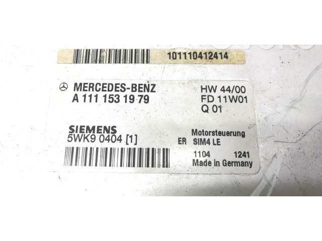 Блок управления двигателя A1111531979, 5WK90404   Mercedes-Benz CLK A208 C208