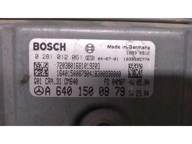 Řídící jednotka 0281012061, A6401500879   Mercedes-Benz A W169 2004