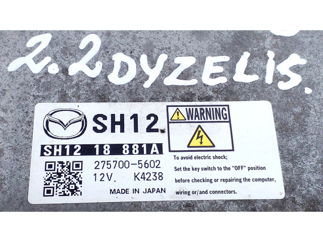 Блок управления двигателя SH1218881A, 2757005602   Mazda 3 II