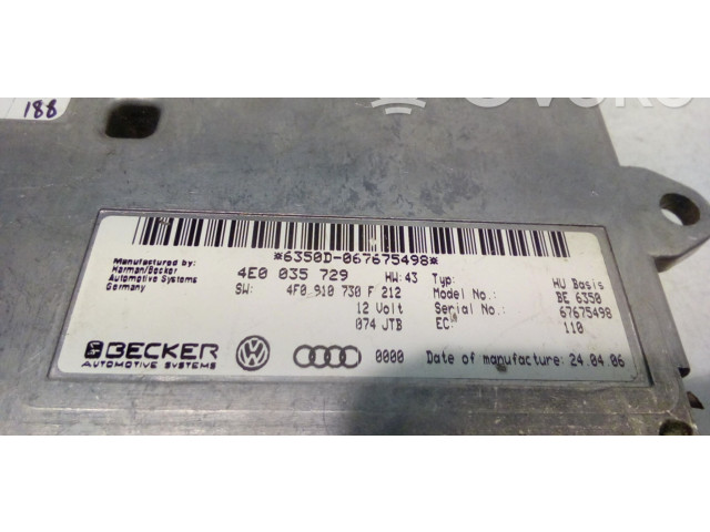   Pojistková skříňka 4E0035729, 4F0910730F   Audi A6 S6 C6 4F 2006