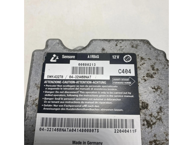 Блок подушек безопасности 60680213, 04321468NAT   Alfa Romeo 156