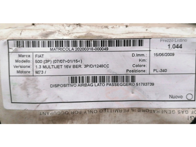 Подушка безопасности пассажира 51783739   Fiat 500L