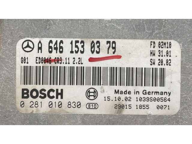 Řídící jednotka A6461530379, A6461530379   Mercedes-Benz E W211 2002