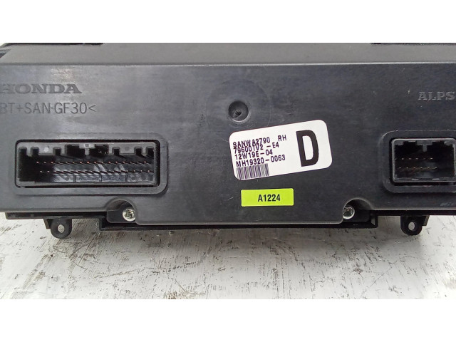 Блок управления климат-контролем 79600TV2, 12W19E04   Honda Civic IX