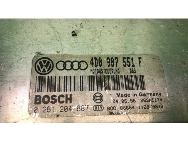 Блок управления двигателем Блок управления 4D0907551F, 0261204687   Audi A4 S4 B5 8D