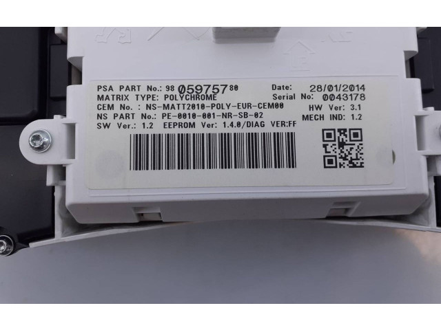 Přístrojová deska  Peugeot 508 2014 9805975780, 9806086280  