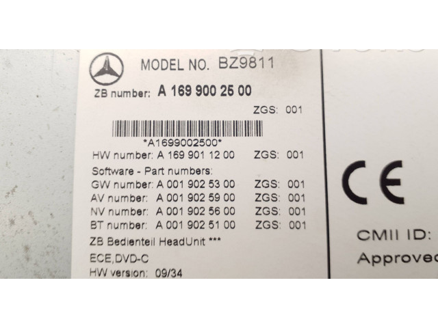 Pojistková skříňka Радио/ проигрыватель  / навигация A1699002500, A0019025300   Mercedes-Benz B W245 2008