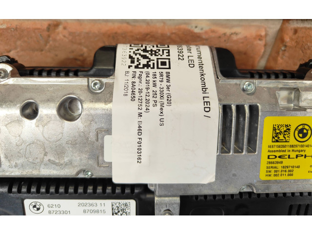 Přístrojová deska  BMW 3 G20 G21 2021 8723301, 5B4A589  
