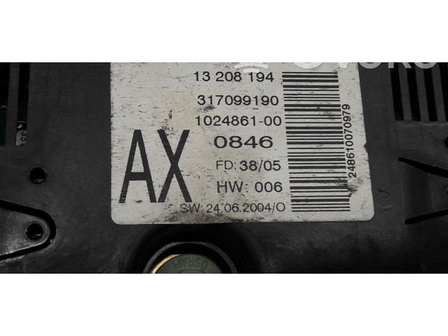 Дисплей    13208194AX   Opel Astra H