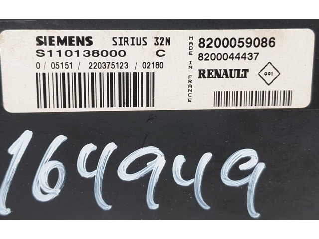 Řídící jednotka 8200044437, 164949   Renault Megane I 2002