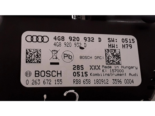 Přístrojová deska  Audi A6 S6 C7 4G 2013 4G8920932D, 0263672155  
