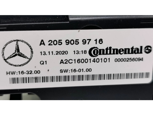 Блок управления климат-контролем A2059059716, 0000256094   Mercedes-Benz EQC