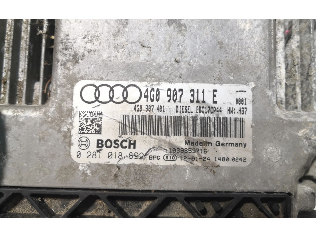 Блок управления двигателя 4G0907311E, 4G0907401   Audi A6 S6 C7 4G