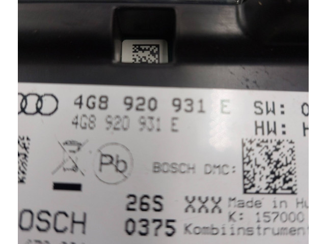 Přístrojová deska  Audi A7 S7 4G 2011 4G8920931E, 0375K  