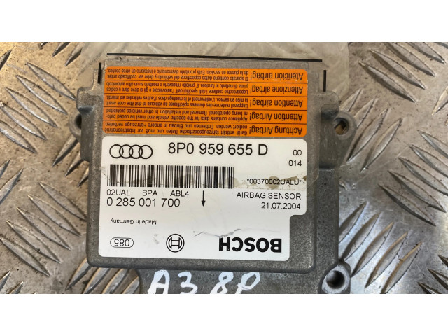 Блок подушек безопасности 8P0959655D, 0285001700   Audi A3 S3 8P