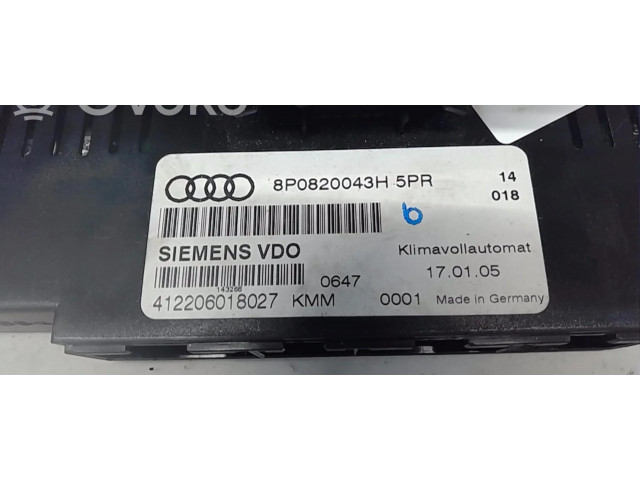 Блок управления климат-контролем 8P0820043AE5PR   Audi A3 S3 8P