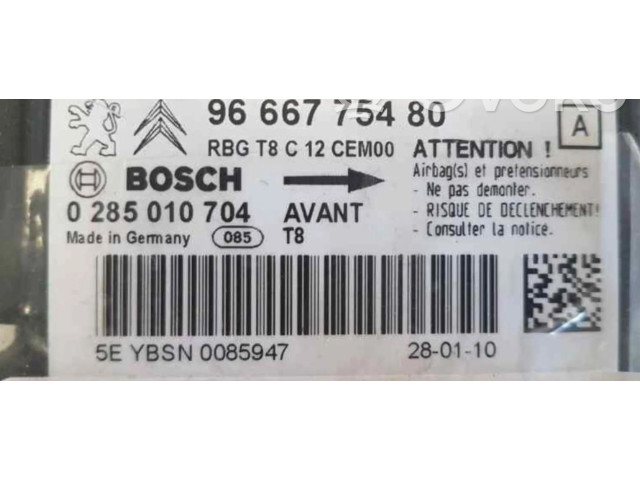 Блок подушек безопасности 0285010704, CENTRALITAAIRBAG   Peugeot 3008 I