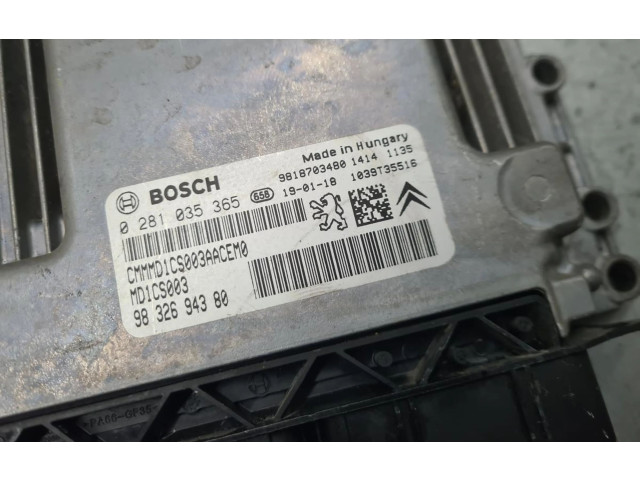 Řídící jednotka 9818703480, 0281035365   Peugeot 2008 I 2019