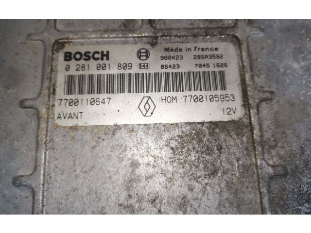 Блок управления двигателя 0281001809, 7700110647   Renault Scenic I