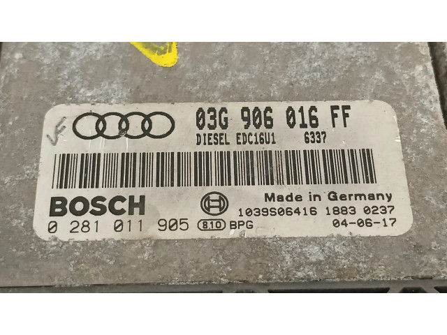 Блок управления двигателя 03G906016FF, 0281011905   Audi A3 S3 8P