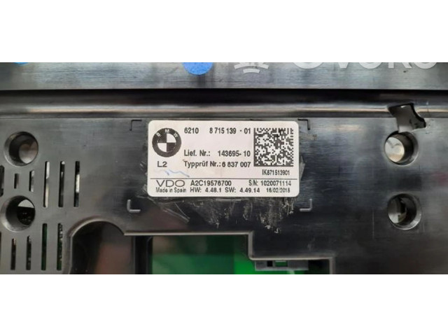 Přístrojová deska  BMW 2 F45 2018 62105B413C8  