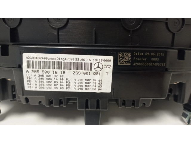 Přístrojová deska  Mercedes-Benz C W205 2015 A2059001618  