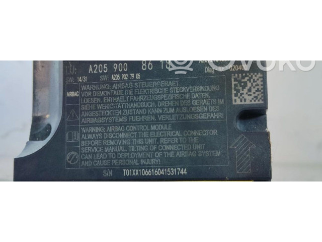 Блок управления надувных подушек A2059008618   Mercedes-Benz C W205