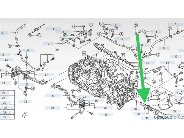 Форсунка 16613AA020, 16613AA    Subaru XV I для дизельного двигателя EE20Z 2