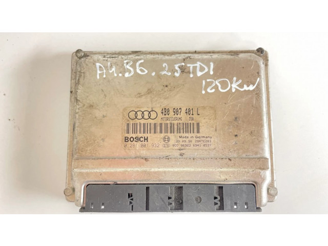 Блок управления двигателя 0281001932, 4B0907401L   Audi A4 S4 B6 8E 8H