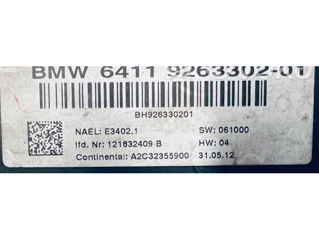 Блок управления климат-контролем 9263302, 121832409B   BMW 3 E90 E91
