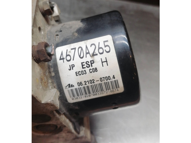 Jednotka ABS 4670A265, 00404399D100   Mitsubishi Lancer X 2009