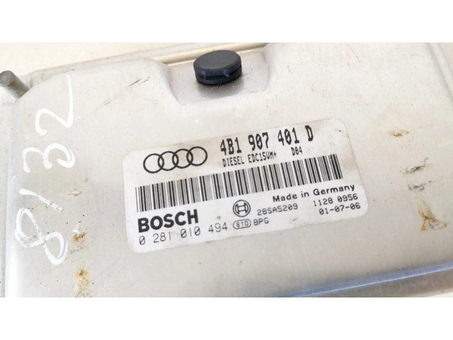 Блок управления двигателя 4b1907401d, 0281010494   Audi A6 S6 C5 4B