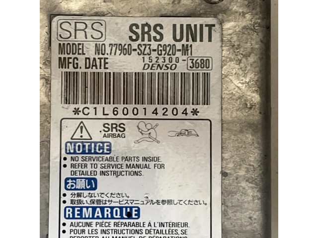 Блок подушек безопасности 77960SZ3G920M1, 1523003680   Honda Legend III KA9