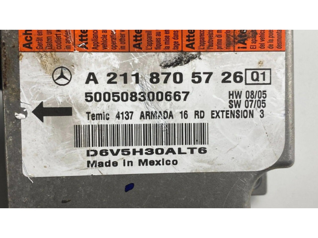 Блок подушек безопасности A2118705726, D6V5H30ALT6   Mercedes-Benz CLS C219