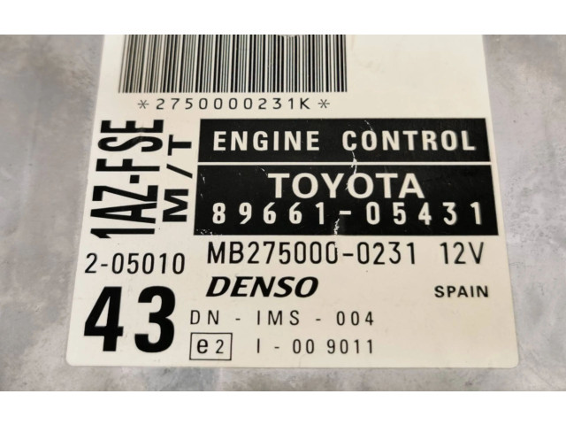 Řídící jednotka 8966105431, MB2750000231   Toyota Avensis T220 2001