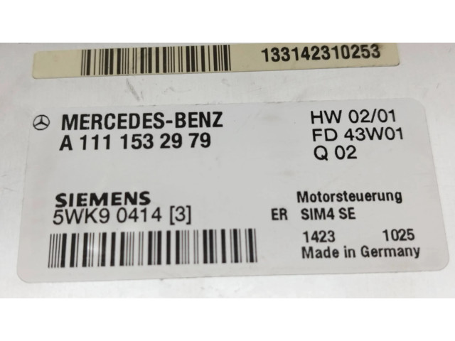 Řídící jednotka A1111532979, 5WK90414   Mercedes-Benz C W203 2002