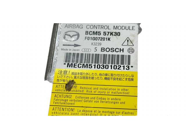 Блок подушек безопасности BCM557K30, F01G07201K   Mazda 3 II