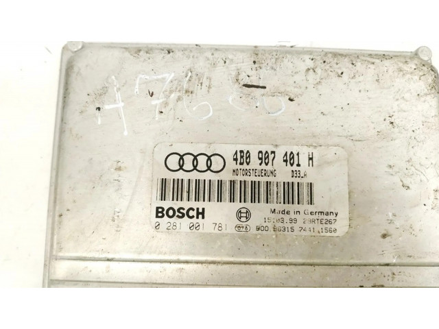 Блок управления двигателя 4B0907401H, 0281001781   Audi A6 S6 C5 4B