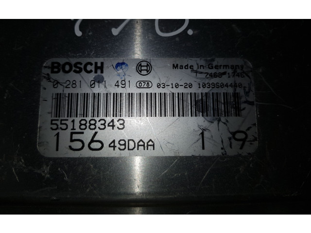 Řídící jednotka 0281011491, 55188343   Alfa Romeo 159 2005