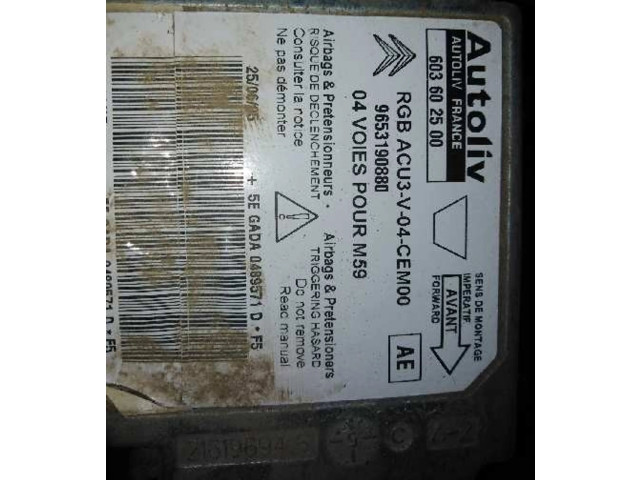 Блок подушек безопасности 9653190880   Peugeot Partner