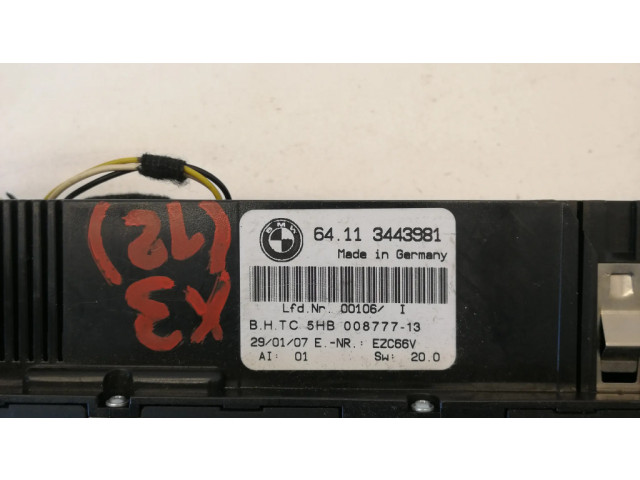 Блок управления климат-контролем 3443981   BMW X3 E83